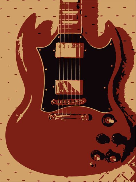 Red Electric Guitar Black And Red Poster Aesthetic, Guitar Art Print, Red Poster Aesthetic Room, Downtown Aesthetic Wall Prints, Poster Prints Red Aesthetic, Red Electric Guitar Wallpaper, Retro Guitar Aesthetic, Guitar Vintage Poster, Posters About Music