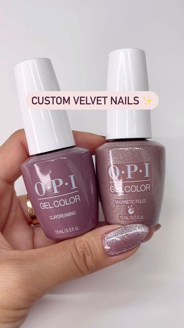 OPI Professionals on Instagram: "Like ✨magic✨ Magnetize their mani with this custom velvety shade featuring Claydreaming + Mauvnetic Poles. 🧲 #OPI #OPIObsessed #OPIVelvetVision #magneticnails" Haley Nails, Neat Nails, Polish Names, Opi Colors, Opi Nail Colors, Polished Nails, Beautiful Nail Polish, Nails Opi, Velvet Nails