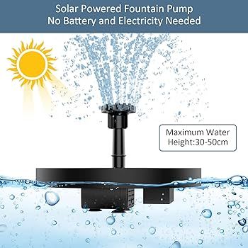 AISITIN 1.5W Solar Fountain, Solar Powered Fountain Pump with 6 Nozzles for Bird Bath, Fish Tank, Pond or Garden Decoration Solar Fountain Pump : Amazon.ca: Patio, Lawn & Garden Waterfall Decoration, Solar Powered Fountain Pump, Fountain Pool, Solar Bird Bath, Pond Decorations, Bird Fountain, Water Fountain Pumps, Solar Powered Fountain, Pool Pond