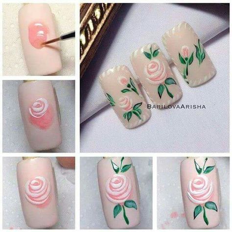 Simple how to rose Roses, Nail Arts, Roses On Nails, Rose Nail Art, Simple Rose, Art Simple, Fails, Convenience Store, Convenience Store Products