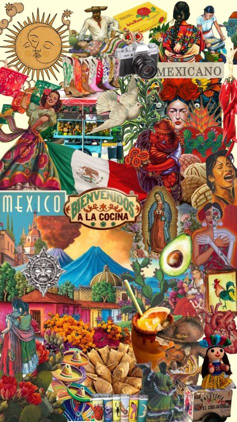 Check out evy_xo's Shuffles #myfirstshuffle Mexico Wallpaper, Mexico Party, Chicano Love, Virgin Mary Art, Mexican Culture Art, Mexico Design, Mayan Art, Bedroom Wall Collage, Collage Art Projects