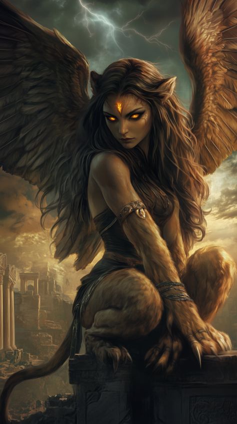 Mythology Monsters, Female Monster, Mythical Beasts, Mythical Creatures Fantasy, World Building, Fantasy Creatures Art, Fantasy Artwork, Character Portraits, Greek Mythology