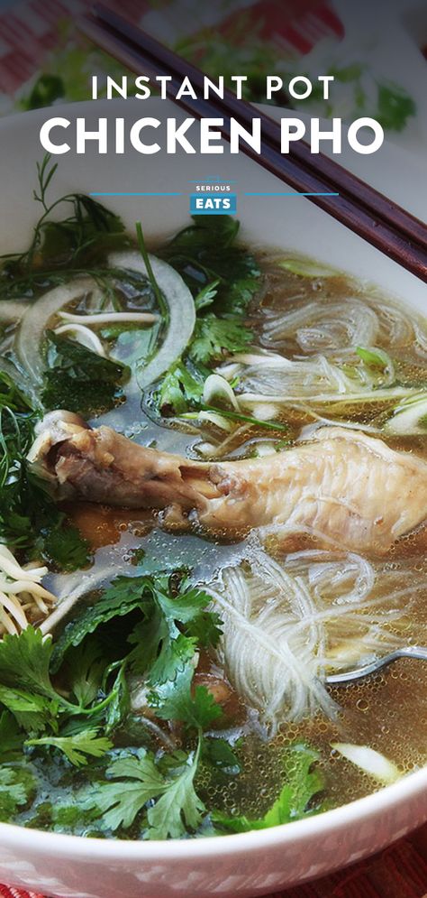 30-Minute Pressure Cooker Pho Ga (Vietnamese Chicken Noodle Soup) Recipe Instant Pot Chicken Pho, Pho Ga Recipe, Pressure Cooker Pho, Pho Ga, Awesome Chicken, Vietnamese Chicken, Chicken Pho, Pho Soup, Pho Recipe