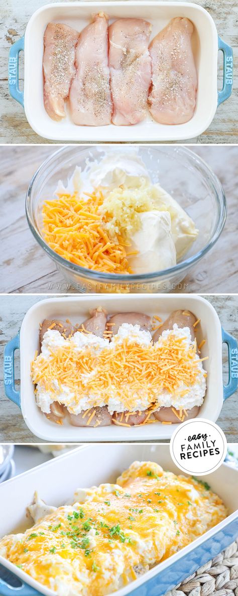 Chicken Cheese Baked, Cream Cheese Topped Chicken, Easy To Make Chicken Dinners, Oven Chicken Casserole Easy Recipes, Cheap Meals On A Budget For Two Easy Dinners, Cheesy Chicken Bake Easy, Easy Supper With Chicken, Quick Dinner Ideas For 2, Simple Dinner Ideas With Chicken