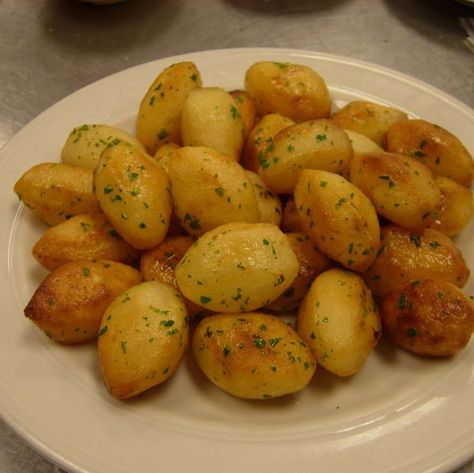 Chateau Potatoes Recipe, Chateau Potatoes, Ostara Dinner, French Potatoes, Csa Recipes, Potato Ricer, Yellow Potatoes, Main Course Recipes, Clarified Butter