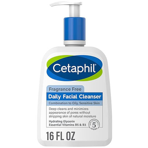 Cetaphil Face Wash, Daily Facial Cleanser for Sensitive, Combination to Oily Skin, NEW 16 oz, Fragrance Free, Gentle Foaming, Soap Free, Hypoallergenic (Packaging May Vary) Cetaphil Oily Skin Cleanser, Cetaphil Face Wash, Cetaphil Cleanser, Daily Facial Cleanser, Gentle Skin Cleanser, Foaming Face Wash, Facial Cleansers, Skin Cleanser Products, Face Products Skincare