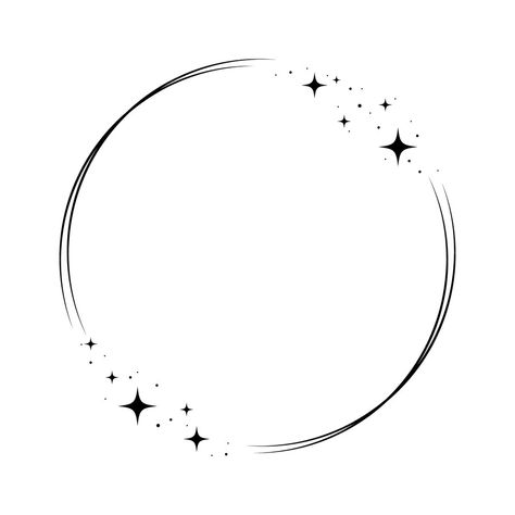 Premium Vector | Sparkle star circle frame. wreath round stardust border for party, birthday decor design. laurel frame with, cosmic glitter shine. isolated black flat vector illustration. Round Circle Png, Decorative Circle Border, Circle Outline Design, Circle Border Aesthetic, Border Design Circle, Circular Border Design, Circle Illustration Design, Round Border Design, Circle Border Design