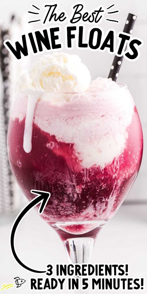 Wine Ice Cream Float, Red Wine Ice Cream, Best Ice Cream Flavors, Wine Float, Wine Ice Cream, Sweet Red Wine, Alcoholic Treats, Creamy Ice Cream, Float Recipes