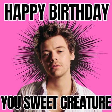 Harry Styles Wishing Happy Birthday, Harry Styles Happy Birthday Meme, Harry Styles Saying Happy Birthday, Cursed Happy Birthday Images, Harry Styles Birthday Cards, Harry Styles Themed Birthday Party, Harry Styles Happy Birthday, One Direction Happy Birthday, Chuck Norris Birthday