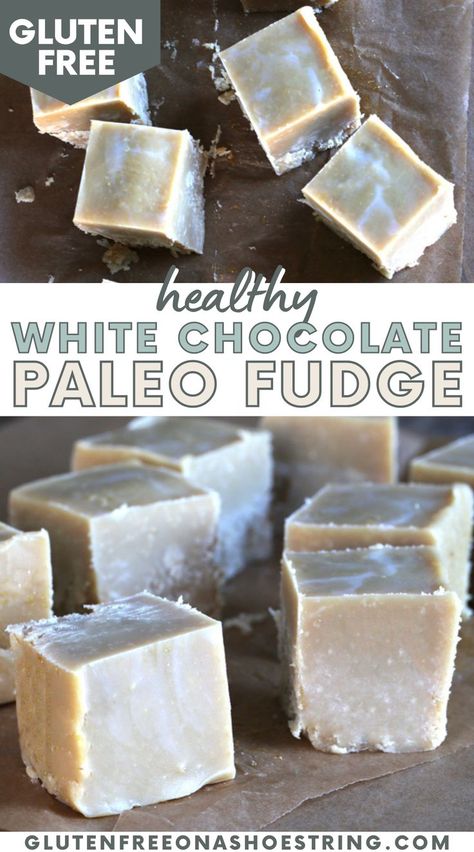 Keto White Chocolate Recipes, Paleo Christmas Treats, Healthy White Chocolate, Easy Gluten Free Dessert, Lactose Free Desserts, Paleo Fudge, Paleo Candy, Gluten Free Fudge, Cookie Platters