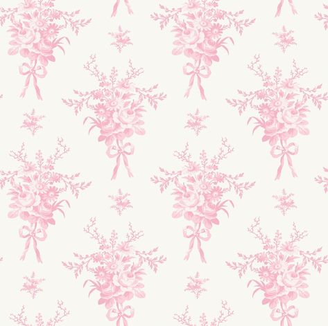 This vintage floral wallpaper is the dreamy, feminine accent you've been searching for! This wallpaper features bouquets of full-petaled roses and wildflowers, pained in delicate shades of pink against an antique white backdrop. Rosie Arrangements is an unpasted, non woven wallpaper. Roses And Wildflowers, Vintage Floral Wallpaper, Pink Floral Wallpaper, Kiss Pink, Vintage Floral Wallpapers, Wallpaper Pink And White, W Wallpaper, Bouquet Toss, Pink Bouquet