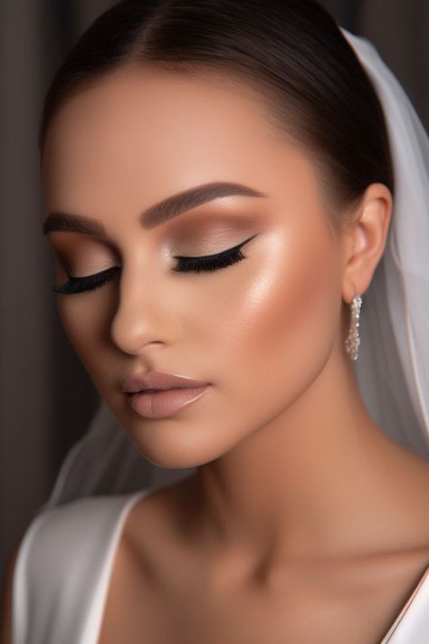 Bride Makeup Hooded Eyes, Glam Bride Makeup, Prom Makeup For Brown Eyes, Black Smokey Eye Makeup, Glam Eye Makeup, Wedding Eye Makeup, Glam Wedding Makeup, Wedding Makeup For Brown Eyes, Bridal Eye Makeup