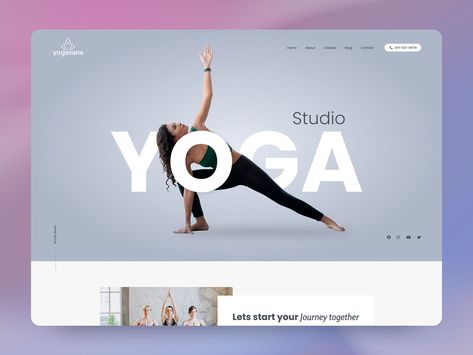 Yoga Studio Website Template by Alexander Samokhin on Dribbble Yoga Website Design, Yoga Studio Website, Yoga Web, Yoga Website, Unique Web Design, Studio Website, Helix Piercings, Yoga Logo, Sports Website