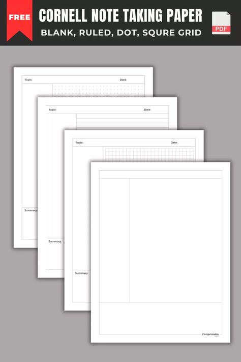 Free Cornell Notes Templates Notes Taking Template, Free Cornell Notes Template, Note Printables Templates, Cornell Notes Template Aesthetic, Notebook Template Printables, Cornell Notes Template Printable, Note Taking Format, Study Notes Template, Notes Template Printable