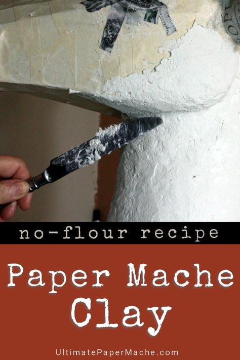 Paper Mache Clay Recipe, Mascara Papel Mache, Paper Mache Recipe, Diy Paper Mache, Craft Aesthetic, Paper Mache Paste, Aesthetic Craft, Infant Halloween, Clay Recipe