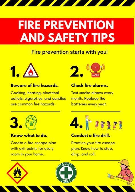 Fire Prevention Month, Fire Safety Poster, Safety Infographic, Fire And Safety, Safety Poster, Prevention Month, Fire Drill, Safety Posters, Safety Precautions