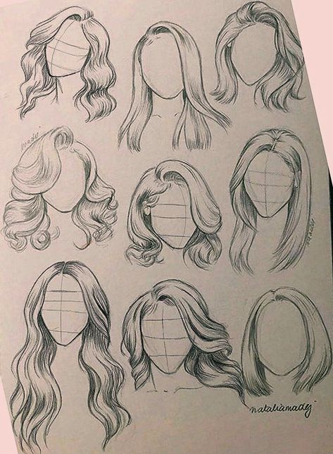 Girl Hair Drawing, Drawing Hair, Fashion Drawings, Different Hair, Art Tools Drawing, Sketches Tutorial, Easy Drawings Sketches, Pencil Art Drawings, Art Drawings Sketches Creative