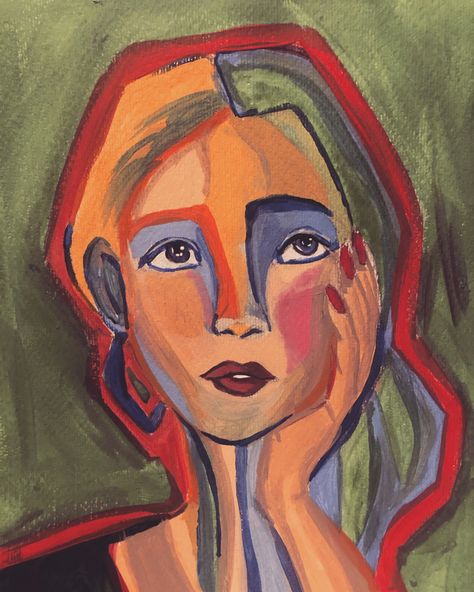 Abstract Human Figure Painting, Acrylic Painting Ideas Portrait, Painting People Easy, Acrylic Painting Face Easy, Human Painting Easy, Abstract Woman Painting Faces, Abstract Person Painting, Easy Portrait Painting, Portrait Painting Ideas