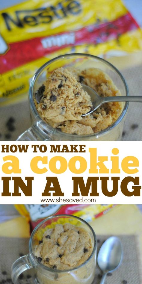 make a cookie in a mug with this easy recipe Cookie In A Mug Recipe Microwave No Egg, Cookie For One Microwave, Fast Microwave Dessert, Dessert For One Microwave, Easy Yummy Desserts Fast, Dessert For 1 Person, Mug Cookie Recipe Microwave, Easy Desserts In Microwave, Fast Midnight Snack