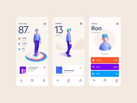 Interesting Apps, App Design Trends, Health App Design, Health Apps, Ux Design Mobile, Ui Ux 디자인, Mobile Ux, Ux App Design, Well Design