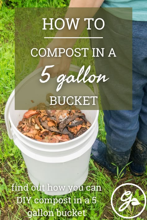 Is it possible to make #compost in a #bucket? Click here to learn about making compost in a space as small as a five gallon bucket. #kitchenscraps #backyard #decompose #vermiculture #wormfarming #bokashi Homemade Compost Bin, Small Compost Bin, Making Compost, Making A Compost Bin, Make Compost, Five Gallon Bucket, Composting Methods, Compost Container, Compost Bin Diy