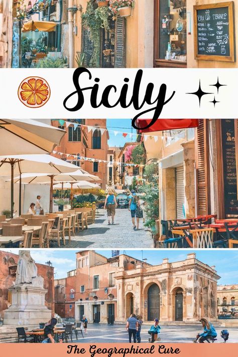 Pinterest pin graphic for one week in Sicily itineraries Sicily Itinerary, Sicily Travel, Outdoor Scenery, Coastal Towns, Ancient Ruins, Best Places To Eat, Family Trip, European Travel, Planning A Trip