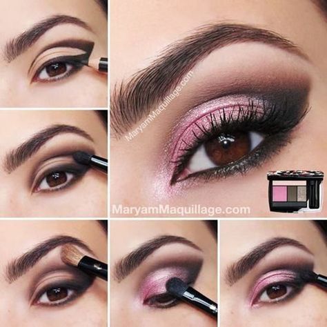 Smokey Pink Eye Makeup Tutorial #eyemakeup #beauty #makeup Maquillaje Smokey Eyes, Eye Makeup For Brown Eyes, Pink Eye Makeup Looks, Maquillage Yeux Cut Crease, Dramatic Smokey Eye, Pink Smokey Eye, Mekap Mata, Pink Eye Makeup, Smokey Eye Makeup Tutorial