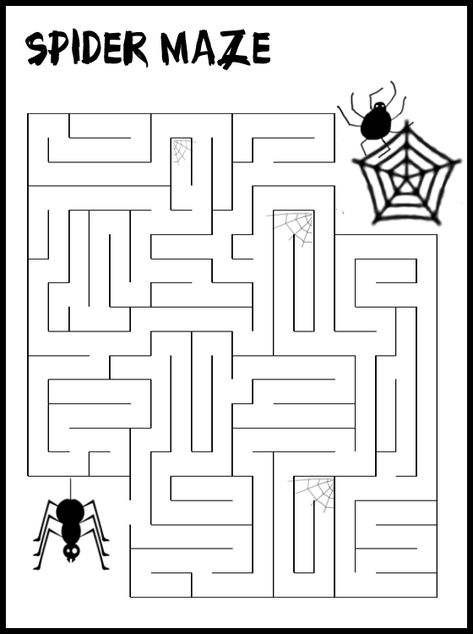 Customize Your Free Printable A Spider Maze Spider Web Games, Spider Man Worksheet, Spiderman Activity Sheets, Spiderman Numbers Printable, Spiderman Worksheet, Spider Man Activities, Spiderman Activities For Kids, Spider Template Free Printable, Spiderman Activities