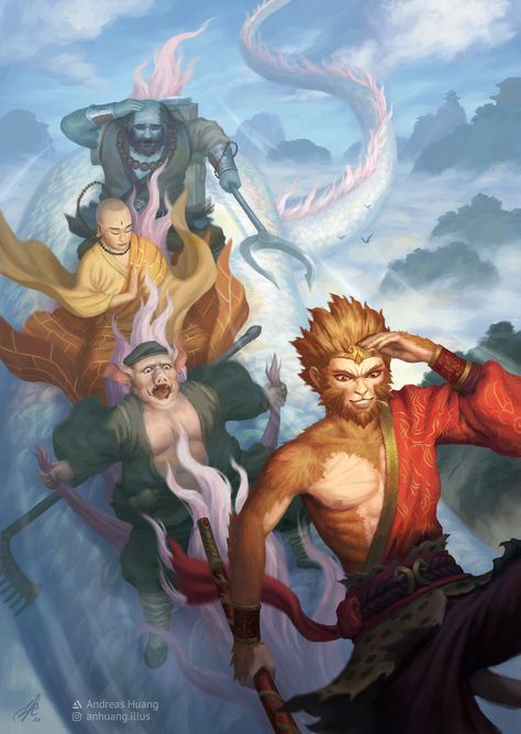 Journey To The West Illustration, Journey To The West Sun Wukong, Journey To The West Fanart, Journey To The West Art, Monkey King Art, Sun Go Kong, Wukong Art, Sun Wukong Fanart, Wukong Fanart