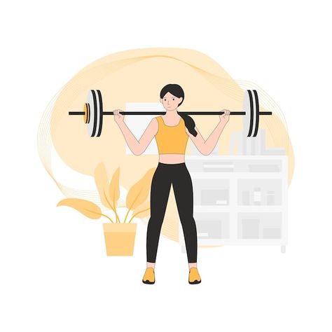 Gym woman flat illustration template des... | Premium Vector #Freepik #vector #fitness-cartoon #fitness-yoga #exercise #woman-exercising Exercise Pictures Fitness, Work Out Illustration, Exercise Pictures Cartoon, Physical Fitness Aesthetic, Fitness Illustration Woman, Exercising Cartoon, Exercise Picture, Workout Cartoon, Exercise Cartoon