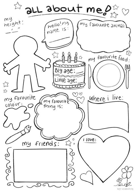 About Me Template, Bullet Journal Mood Tracker Ideas, Bullet Journal Mood, Fun Worksheets, Printable Coloring Book, All About Me, Cute Doodles Drawings, Bullet Journal Ideas Pages, Simple Doodles