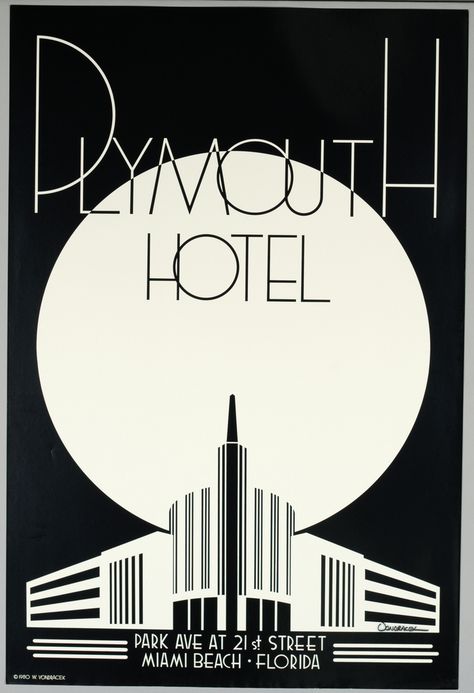 Poster, 1978; Designed by Woody Vondracek St Street, Cooper Hewitt, Miami Beach Florida, Design Posters, Design Museum, South Beach, Retro Art, Miami Beach, 50 Years