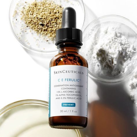 The 10 Best Vitamin C Products — Ever — According To Dermatologists Skinceuticals C E Ferulic, Ce Ferulic, Skin Type Test, Phloretin Cf, C E Ferulic, Best Vitamin C, Antioxidant Serum, Wrinkled Skin, Skin Care Brands