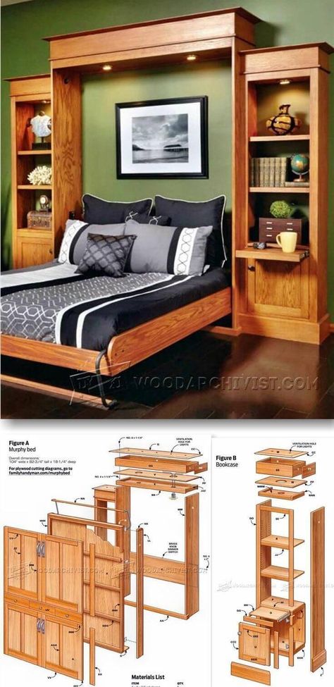 18 Best DIY Murphy Bed Ideas and Designs for 2021 Diy Murphy Bed Ideas, Rustic Murphy Beds, Diy Murphy Bed, Murphy Bed Ideas, Best Murphy Bed, Modern Murphy Beds, Murphy Bed Diy, Living Room Dining Room Combo, Living Room Living Room