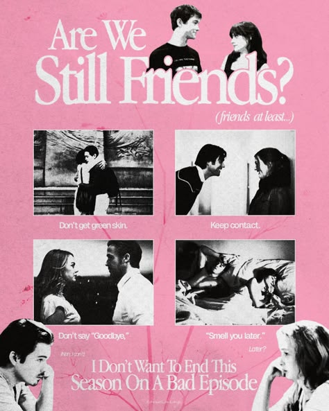 saya inspired by @gibran916_'s "are we still friends" vid edit ! #poster #graphicdesign #posterdesign #artph #graphicdesigner #tylerthecreator #beforesunrise #lalaland #normalpeople #pastlives #eternalsunshineofthespotlessmind Posters To Print Out, Lalaland Poster, Things To Print Out, Movie Poster Aesthetic, Are We Still Friends, Wallpaper Movies, Edit Poster, Movie Collage, Movies To Watch Teenagers