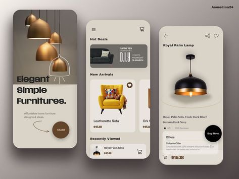 UX/UI Furniture App Design, Login Page Design, App Design Layout, Ecommerce App, App Concept, Mobile App Design Inspiration, Figma Template, Free Furniture, Simple Furniture