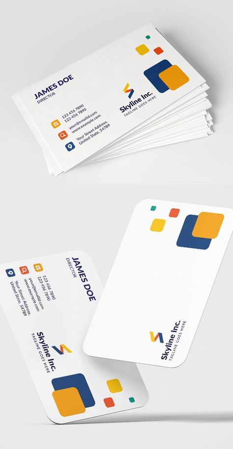 Modern Business Card Examples - 2 Business Card Idea Design, Complementary Card Design Ideas, Graphic Design Visiting Card, Graphic Design Business Card Ideas, Corporate Visiting Card, Business Card Examples, Professional Business Card Design Modern, Visiting Cards Design Creative Business, Business Card Simple Design