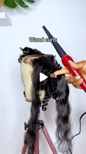 Do you know that wand curls are beginner friendly ? You should try it out.  Save post for later. | Instagram Hairstyles With Wand Curls, Curl Wand Hairstyles, How To Wand Curl Your Hair, Wand Curls On Weave Side Part, Flip Over Wig With Wand Curls, Deep Side Part Sew In Curls, Curled Hair With Wand, Middle Part With Wand Curls, Curl Hair With Wand