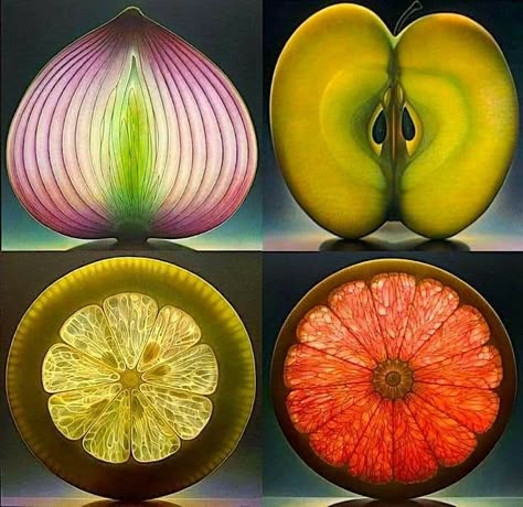 Dennis Wojtkiewicz, Fractals In Nature, Geometry In Nature, Nature Patterns, Fruit Photography, Foto Tips, Foto Art, Digital Art Illustration, Fruit Art