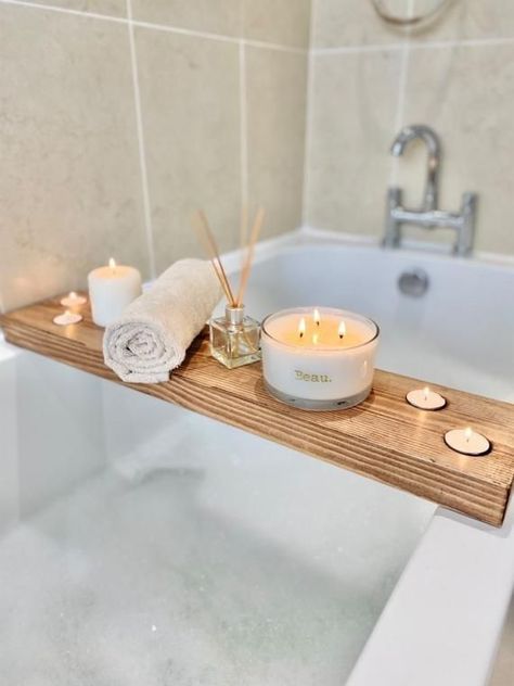 Aesthetic Bath, Bath Board, Tub Tray, Gift Tray, Bathtub Decor, Bathtub Tray, Bathroom Candles, Wooden Bath, Bath Organization