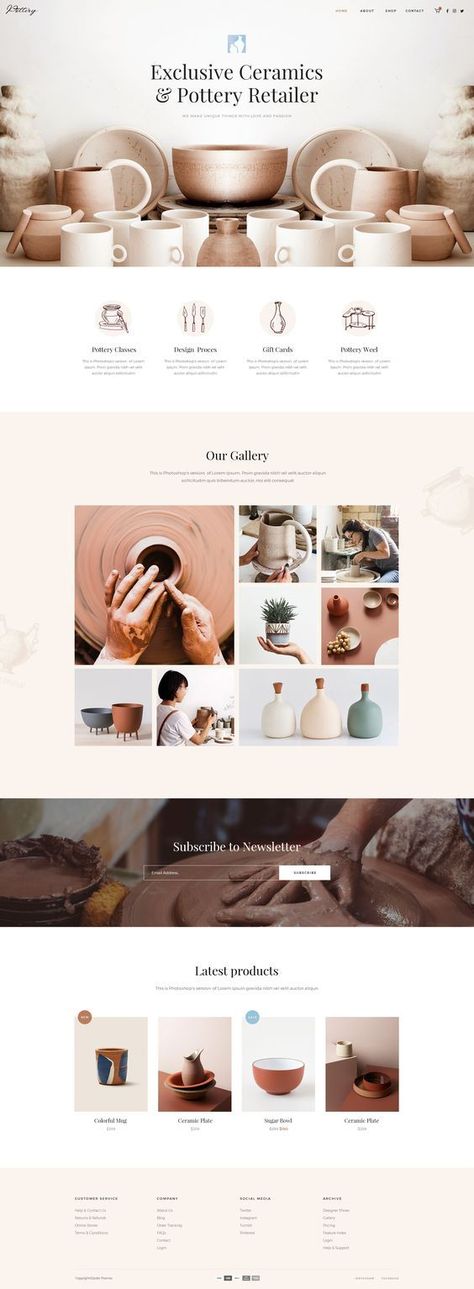 Website Layout Inspiration, Beautiful Website Design, Web Design Mobile, Banner Web, Pottery Store, Graphisches Design, Ecommerce Web Design, Webdesign Inspiration, Theme Wordpress