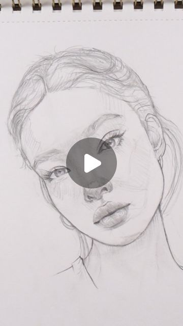 How To Draw Face Reference, How To Draw A Realistic Person, Faces To Draw Photographs, Easy Portrait Drawing For Beginners, Draw A Woman Face, Drawing Portraits Tutorial, How Draw Face, Face Drawings Sketches, How To Sketch A Face