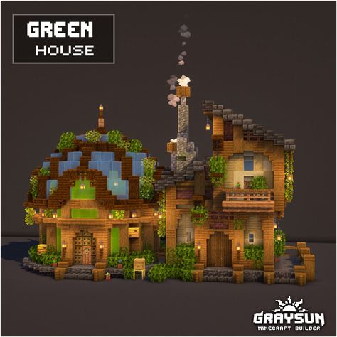 Different Minecraft Roofs, Cute Forest House Minecraft, Minecraft Lush Garden, Mine Build Minecraft, Minecraft Front Entrance Ideas, Retro Minecraft House, Leather Worker House Minecraft, Pillager Outpost Transformation, Village Makeover Minecraft