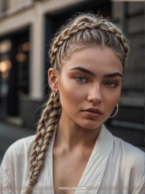 Pony Braid Hairstyles, Braided Hairstyles Bridesmaid, European Hairstyles, Braided Hairstyles Blonde, Ponytail With Braids, Multiple Braids, Double Dutch Braids, Hairstyles With Braids, Braid Inspiration