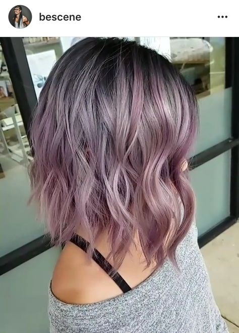 METALLIC MAUVE ▶️ Dark Gunmetal Base to Dimensional Metallic Mauve Balayage. Long bob haircut and color by Me! Using all @schwarzkopfusa & @brazilianbondbuilder #b3. Formula* Base: 5-12,6-12,E-1,0-22,2g 1-1. Mauve: 10-21,9.5-29, 0-11,0-99 all 7vol.  lived in tousled style by @hairbyapes #BESCENE Pastel Hair, Lavender Hair, Lilac Hair, Ombre Hair Colour, Hair Color Purple, Hair Shades, Ombre Hair Color, Hair Coloring, Easy Hair