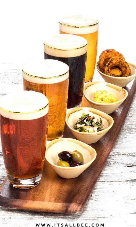 Beer And Food Pairing, Beer Food Pairings, Beer And Food, Beer Tasting Parties, Different Types Of Beer, Beer Snacks, Types Of Beer, Beer Flight, Beer Pairing