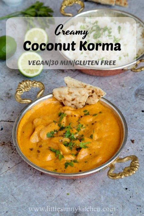 Indian Korma Sauce, Vegan Korma Curry, Vegan Korma Recipe, Vegetarian Korma Recipe, Korma Sauce Recipe, Coconut Korma Recipe, Coconut Korma, Vegan Korma, Korma Paste