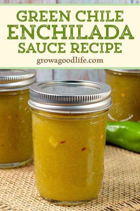 Green Chile Enchilada Sauce Canning Recipe Canning Poblano Sauce, Green Chili Enchilada Sauce Recipe, Enchilada Sauce Canning Recipe, Enchilada Sauce Canning, Canning Enchilada Sauce, Chili Sauce Recipe Canning, Green Chili Sauce Recipe, Roasted Peppers And Onions, Green Enchilada Recipe