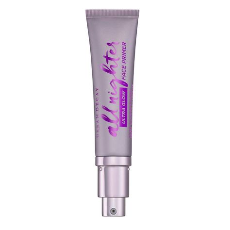 All Nighter Ultra Glow Face Primer in color Glowy Primer, Too Faced Primer, Best Makeup Primer, Urban Decay Primer, Glow Primer, Urban Decay All Nighter, Gel Primer, Hydrating Primer, Glow Face