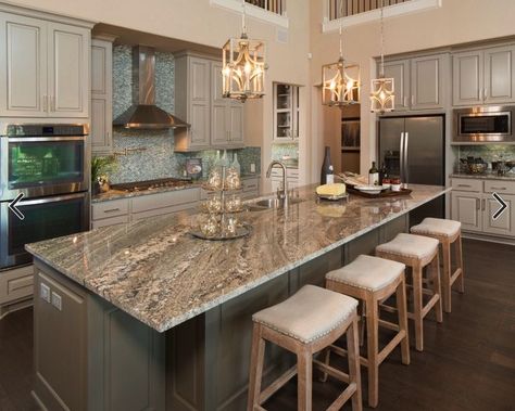 Clutter Free Kitchen Countertops, Most Popular Kitchen Cabinet, Light Gray Kitchen Cabinets, Popular Kitchen Countertops, Granite Kitchen Table, Light Gray Kitchen, Kitchen Countertop Decor Ideas, Popular Kitchen Cabinet, Countertop Decor Ideas